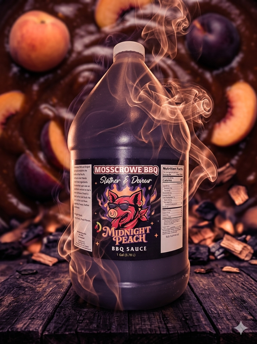 Midnight Peach BBQ sauce. (Made to order)