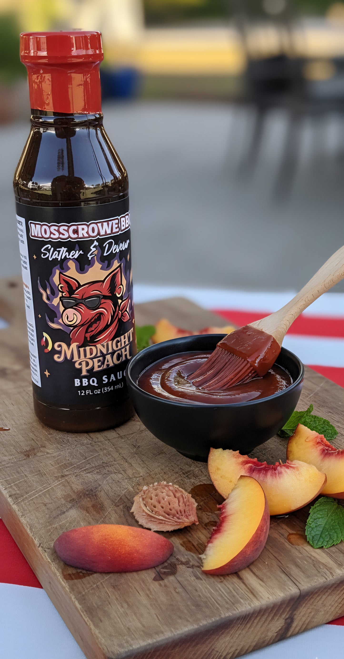 Midnight Peach BBQ Sauce. New Product!